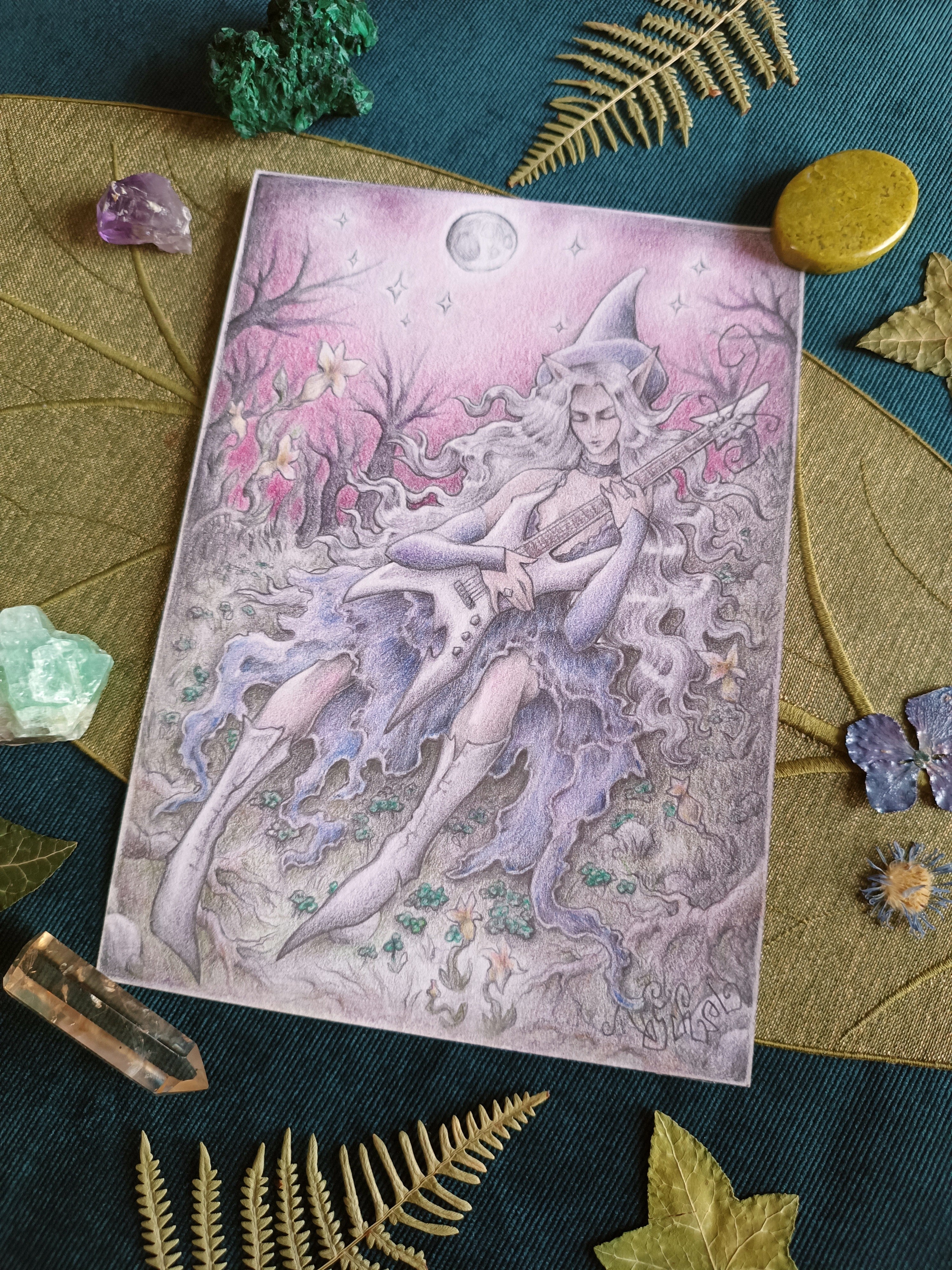 Original art GUITARE AU CLAIR DE LUNE