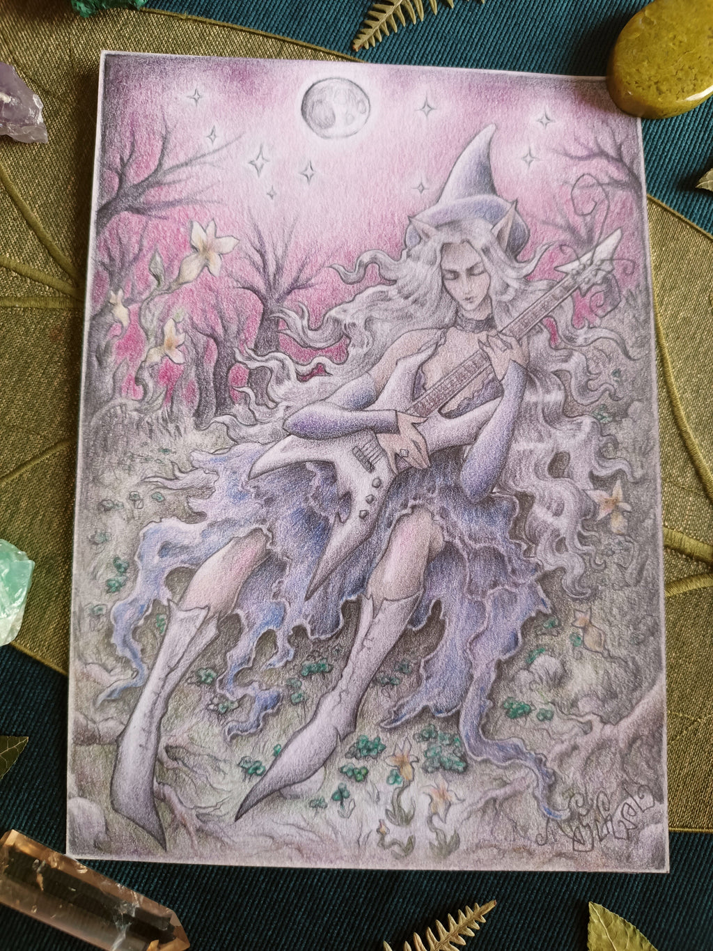 Original art GUITARE AU CLAIR DE LUNE