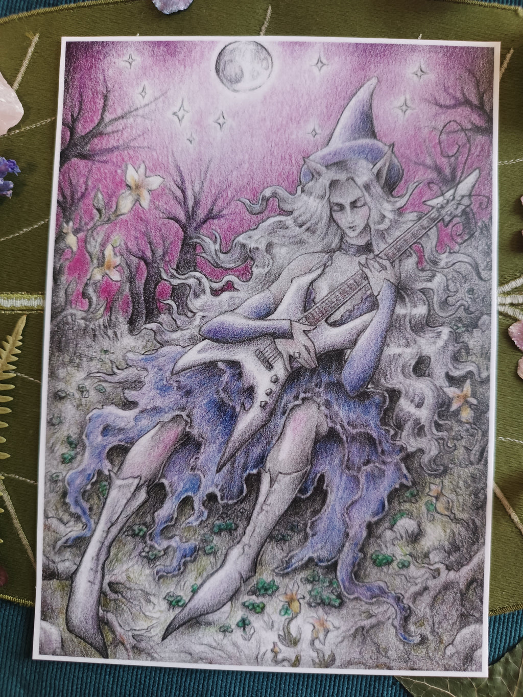 Large card GUITARE AU CLAIR DE LUNE