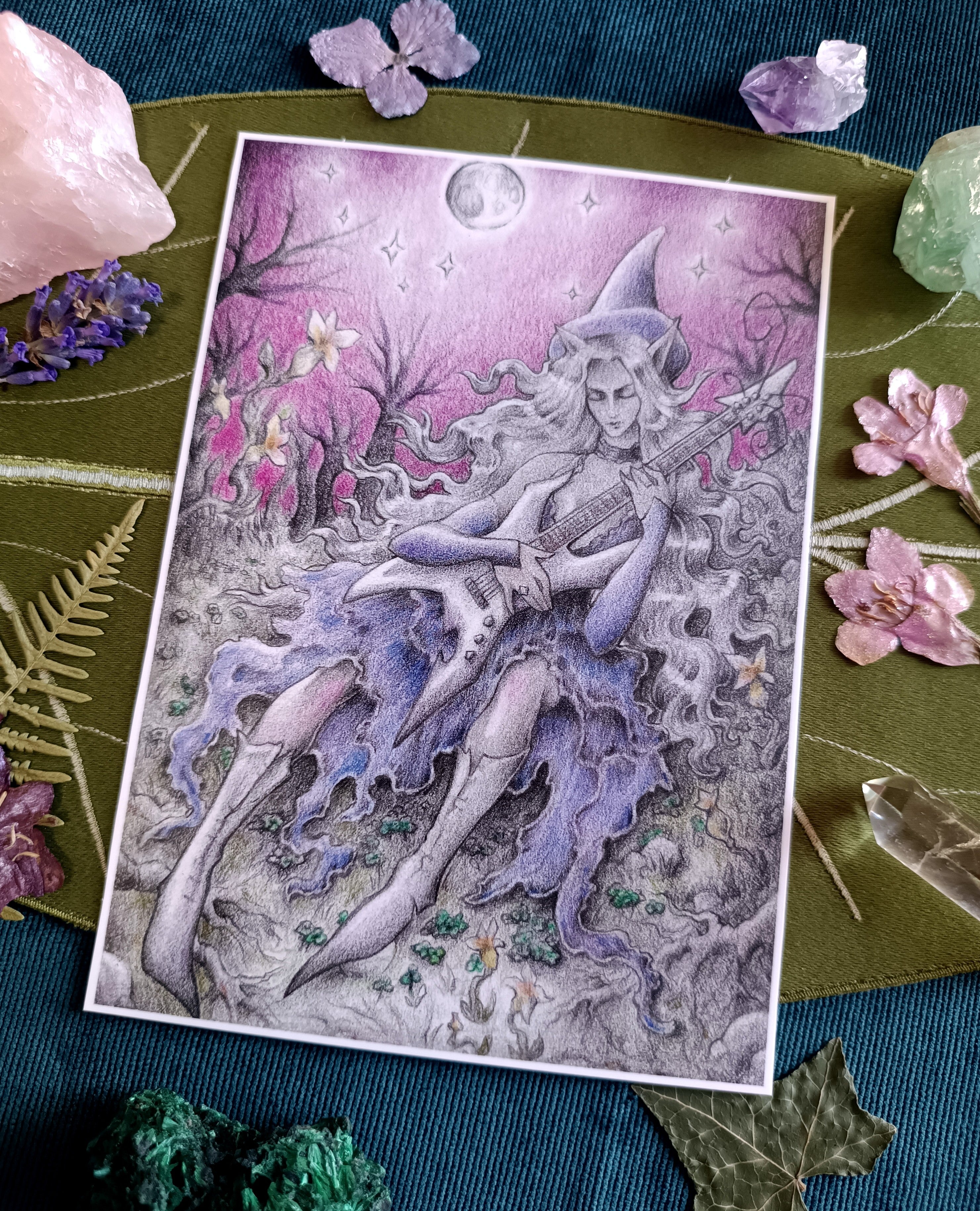 Large card GUITARE AU CLAIR DE LUNE