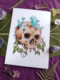 A5 card CRANE ET CHAMPIGNONS
