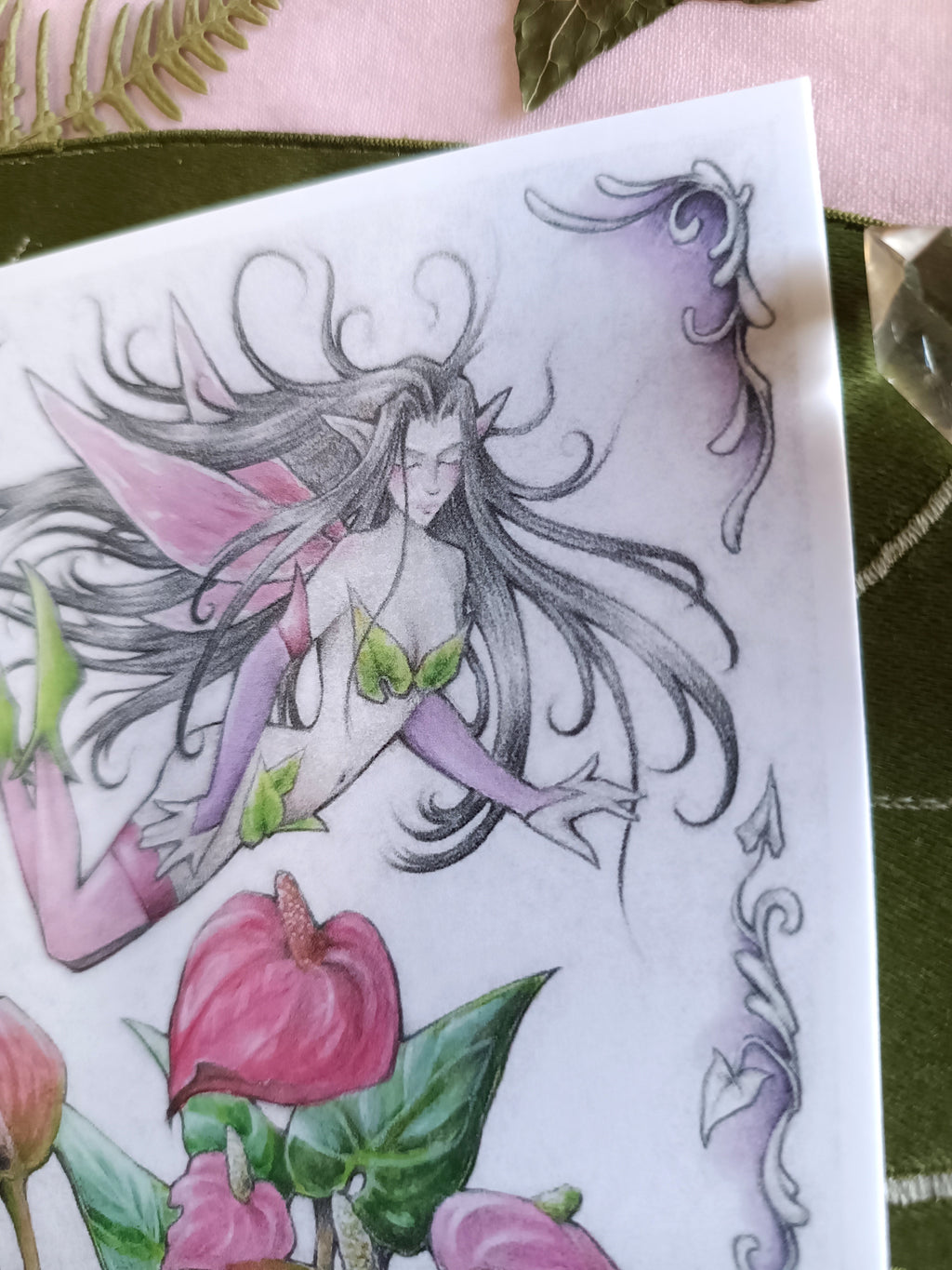 Large card FEE DES ANTHURIUMS